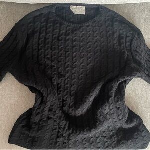 Everlane Black Cable Knit Sweater